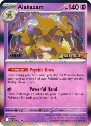 'Pokemon - 'Alakazam 003  - Holofoil ME Mega Evolution Promo - Promo