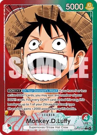 Monkey.D.Luffy (001) (Alternate Art) (OP13-001) - Carrying On His Will Foil