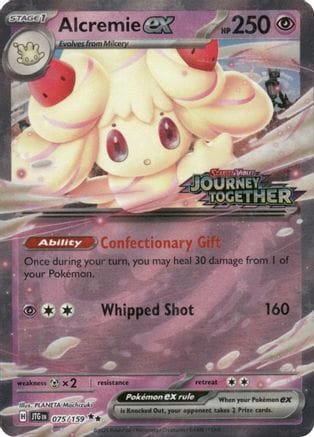 'Pokemon - 'Alcremie ex (Journey Together Stamped) 075  - Holofoil Miscellaneous Cards & Products - Double Rare