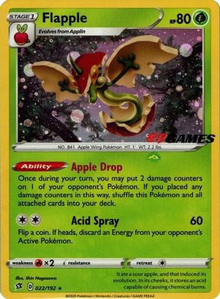 'Pokemon - 'Flapple 022/192  - Holofoil Miscellaneous Cards & Products - Promo