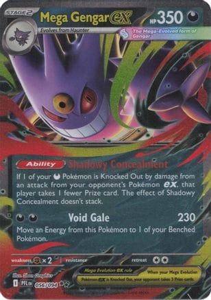 'Pokemon - 'Mega Gengar ex 056  - Holofoil ME02 Phantasmal Flames - Double Rare