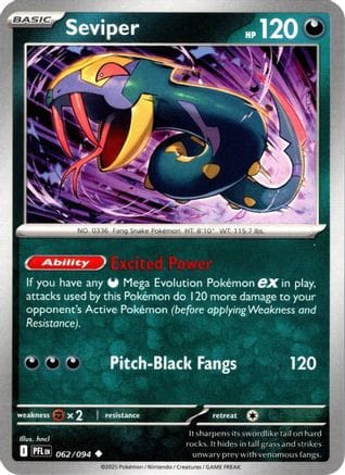 'Pokemon - 'Seviper 062  ME02 Phantasmal Flames - Uncommon