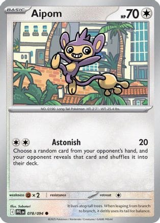 'Pokemon - 'Aipom 078  ME02 Phantasmal Flames - Common