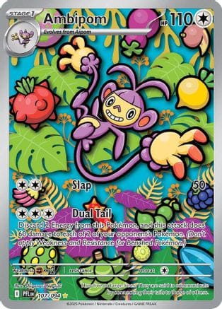 'Pokemon - 'Ambipom 107/094  - Holofoil ME02 Phantasmal Flames - Illustration Rare