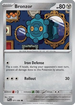 'Pokemon - 'Bronzor 071  ME02 Phantasmal Flames - Common