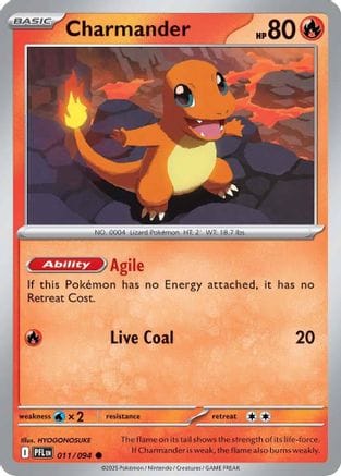 'Pokemon - 'Charmander 011  ME02 Phantasmal Flames - Common