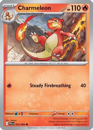 'Pokemon - 'Charmeleon 012  ME02 Phantasmal Flames - Common
