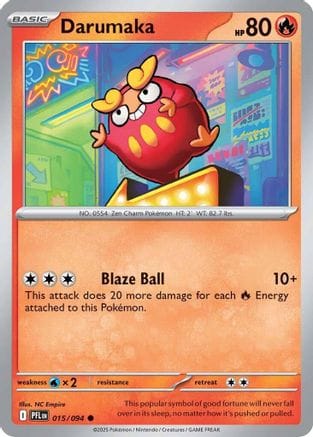 'Pokemon - 'Darumaka 015  - Reverse Holofoil ME02 Phantasmal Flames - Common