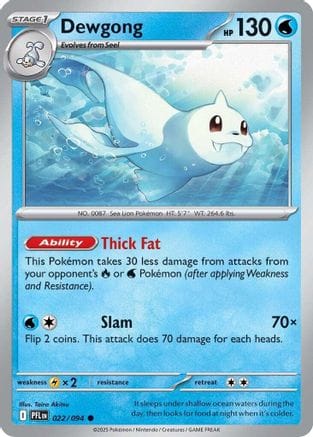 'Pokemon - 'Dewgong 022/094  ME02 Phantasmal Flames - Common