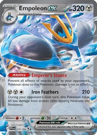 'Pokemon - 'Empoleon ex 070/094  - Holofoil ME02 Phantasmal Flames - Double Rare