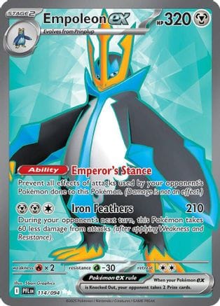 'Pokemon - 'Empoleon ex 114/094  - Holofoil ME02 Phantasmal Flames - Ultra Rare