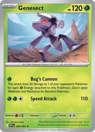 'Pokemon - 'Genesect 008  - Holofoil ME02 Phantasmal Flames - Rare