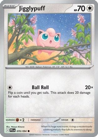 'Pokemon - 'Jigglypuff 076  - Reverse Holofoil ME02 Phantasmal Flames - Common