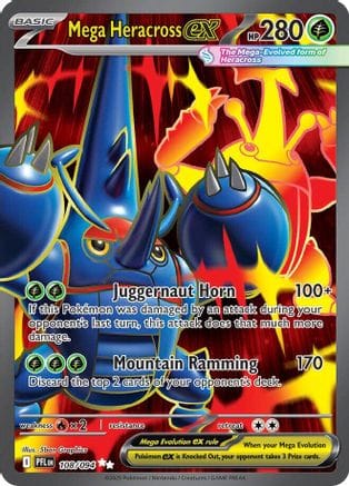 'Pokemon - 'Mega Heracross ex 108/094  - Holofoil ME02 Phantasmal Flames - Ultra Rare