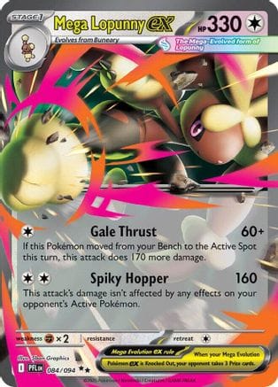 'Pokemon - 'Mega Lopunny ex 084/094  - Holofoil ME02 Phantasmal Flames - Double Rare