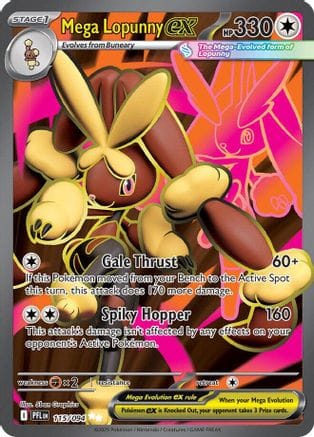 'Pokemon - 'Mega Lopunny ex 115/094  - Holofoil ME02 Phantasmal Flames - Ultra Rare