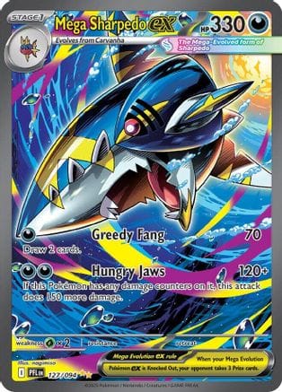 'Pokemon - 'Mega Sharpedo ex 127/094  - Holofoil ME02 Phantasmal Flames - Special Illustration Rare