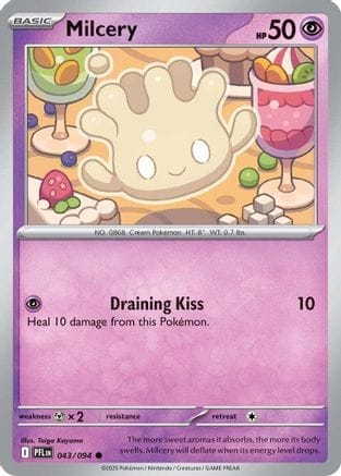 'Pokemon - 'Milcery 043  - Reverse Holofoil ME02 Phantasmal Flames - Common