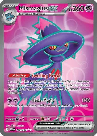 'Pokemon - 'Mismagius ex 112/094  - Holofoil ME02 Phantasmal Flames - Ultra Rare