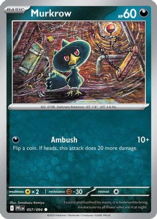 'Pokemon - 'Murkrow 057  - Reverse Holofoil ME02 Phantasmal Flames - Common