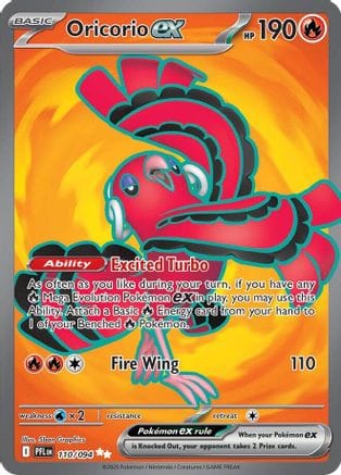'Pokemon - 'Oricorio ex 110/094  - Holofoil ME02 Phantasmal Flames - Ultra Rare