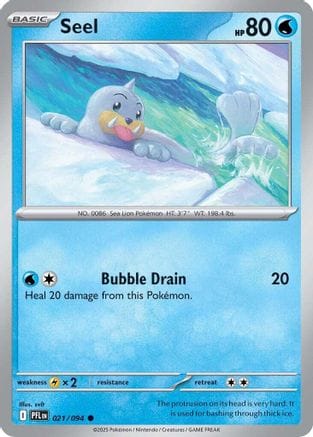 'Pokemon - 'Seel 021  - Reverse Holofoil ME02 Phantasmal Flames - Common