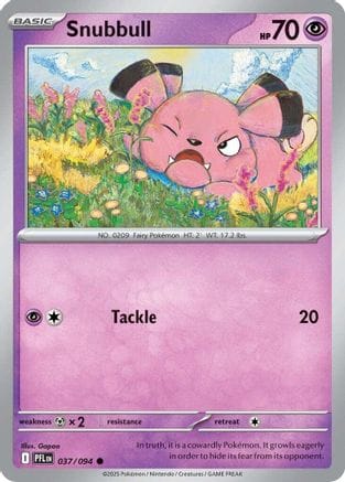 'Pokemon - 'Snubbull 037  - Reverse Holofoil ME02 Phantasmal Flames - Common