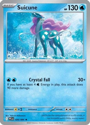 'Pokemon - 'Suicune 026  - Reverse Holofoil ME02 Phantasmal Flames - Rare