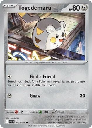 'Pokemon - 'Togedemaru 073/094  - Reverse Holofoil ME02 Phantasmal Flames - Common