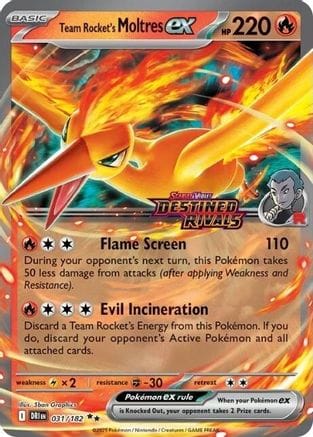 'Pokemon - 'Team Rocket's Moltres ex 031/182  - Holofoil Miscellaneous Cards & Products - Double Rare