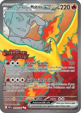 'Pokemon - 'Team Rocket's Moltres ex 208/182  - Holofoil Miscellaneous Cards & Products - Double Rare