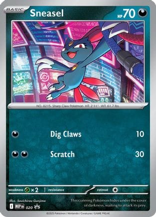'Pokemon - 'Sneasel (Cosmos Holo) 020  - Holofoil ME Mega Evolution Promo - Promo