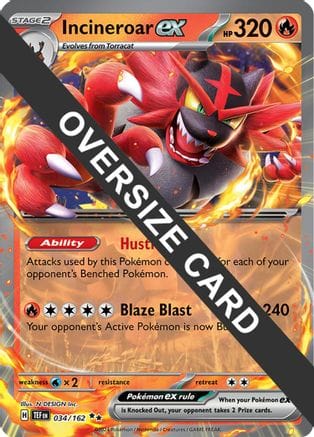 'Pokemon - 'Incineroar ex 034/162  - Holofoil Jumbo Cards - Double Rare