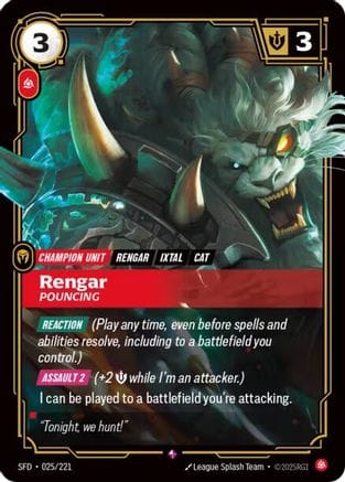 Rengar - Pouncing (025/221) - Spiritforged Foil