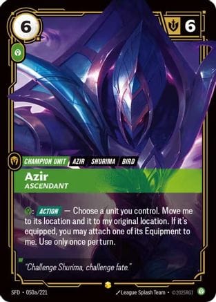 Azir - Ascendant (Alternate Art) (050a/221) - Spiritforged Foil