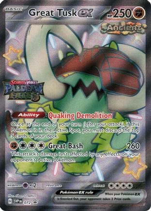 'Pokemon - 'Great Tusk ex 072  - Holofoil Miscellaneous Cards & Products - Promo