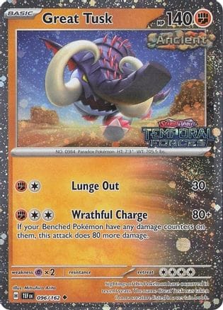'Pokemon - 'Great Tusk 096/162  - Holofoil Miscellaneous Cards & Products - Uncommon