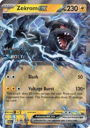 'Pokemon - 'Zekrom ex (Black Bolt Stamped) 034  - Holofoil Miscellaneous Cards & Products - Double Rare
