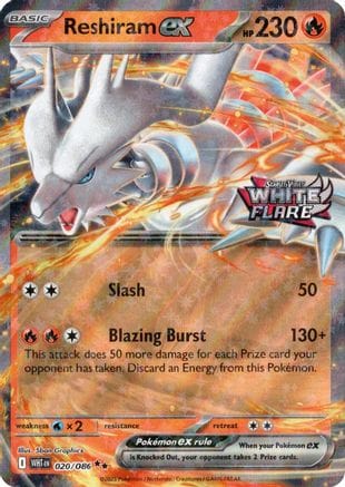 'Pokemon - 'Reshiram ex (White Flare Stamped) 020  - Holofoil Miscellaneous Cards & Products - Double Rare