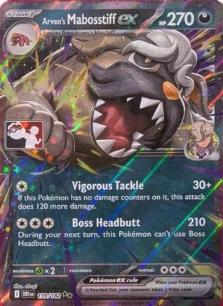 'Pokemon - 'Arven's Mabosstiff ex 139/182  - Holofoil Prize Pack Series Cards - Double Rare