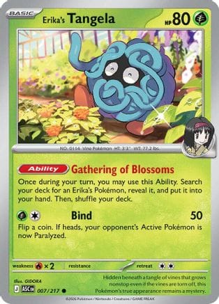 'Pokemon - 'Erika's Tangela 007/217  - Reverse Holofoil ME Ascended Heroes - Common