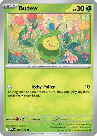 'Pokemon - 'Budew 016/217  - Reverse Holofoil ME Ascended Heroes - Common