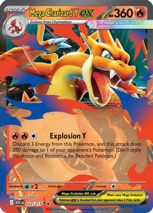 'Pokemon - 'Mega Charizard Y ex 022/217  - Holofoil ME Ascended Heroes - Double Rare