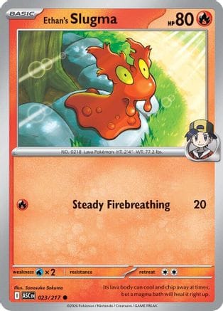 'Pokemon - 'Ethan's Slugma 023  - Reverse Holofoil ME Ascended Heroes - Common