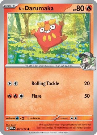 'Pokemon - 'N's Darumaka 032  - Reverse Holofoil ME Ascended Heroes - Common