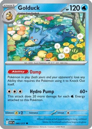 'Pokemon - 'Golduck 040  - Reverse Holofoil ME Ascended Heroes - Uncommon