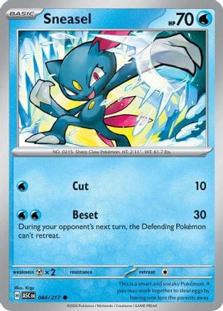 'Pokemon - 'Sneasel 044  - Reverse Holofoil ME Ascended Heroes - Common