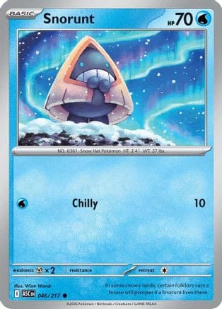 'Pokemon - 'Snorunt 046/217  - Reverse Holofoil ME Ascended Heroes - Common
