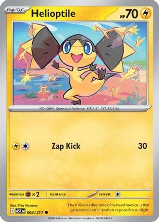 'Pokemon - 'Helioptile 063  - Reverse Holofoil ME Ascended Heroes - Common