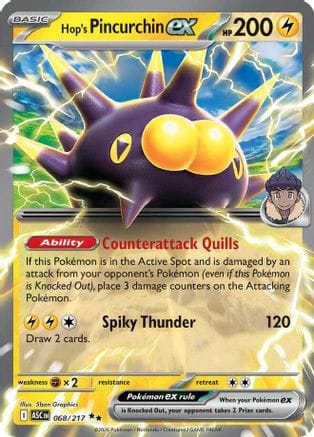 'Pokemon - 'Hop's Pincurchin ex 068  - Holofoil ME Ascended Heroes - Double Rare
